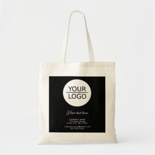 Add your Logo with Custom Text Promotion Black Tote Bag