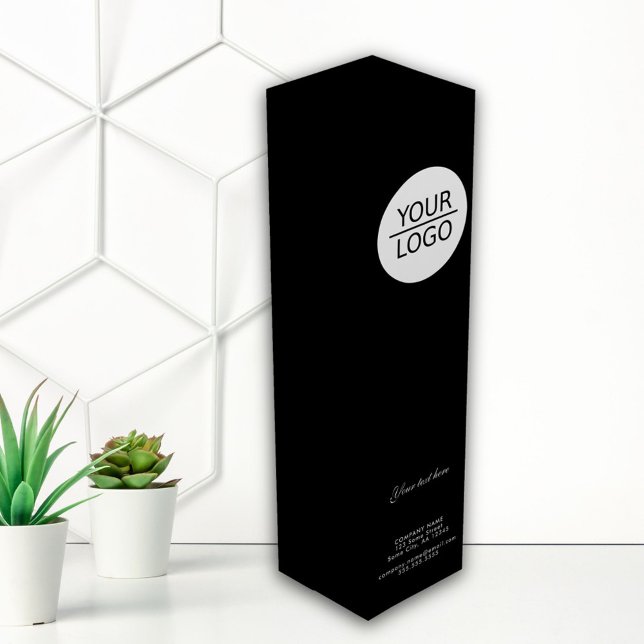 Add your Logo with Custom Text Promotion Black Wine Box (Creator Uploaded)