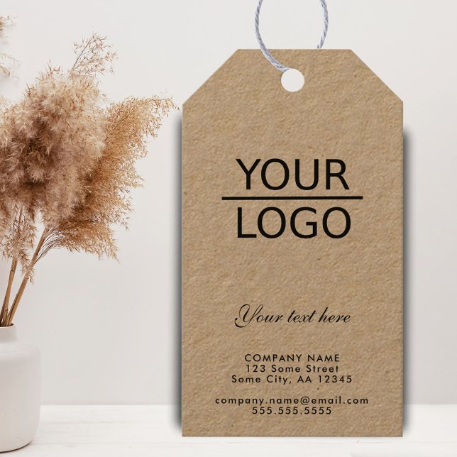 Add your Logo with Custom Text Promotion Kraft Gift Tags (Creator Uploaded)