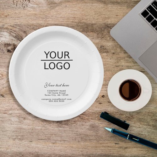 Add your Logo with Custom Text Promotion  Paper Plates