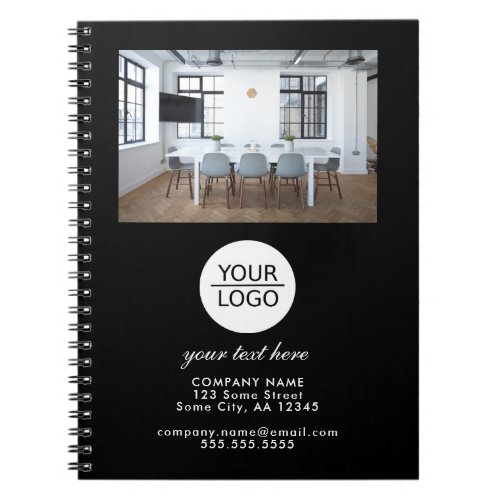 Add your Logo with Custom Text Promotion Photo Notebook