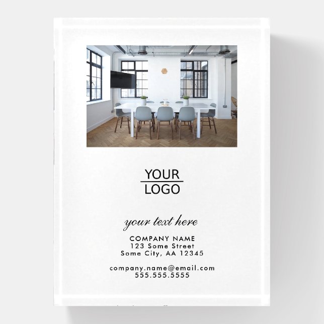 Add your Logo with Custom Text Promotion Photo Paperweight (Vertical)