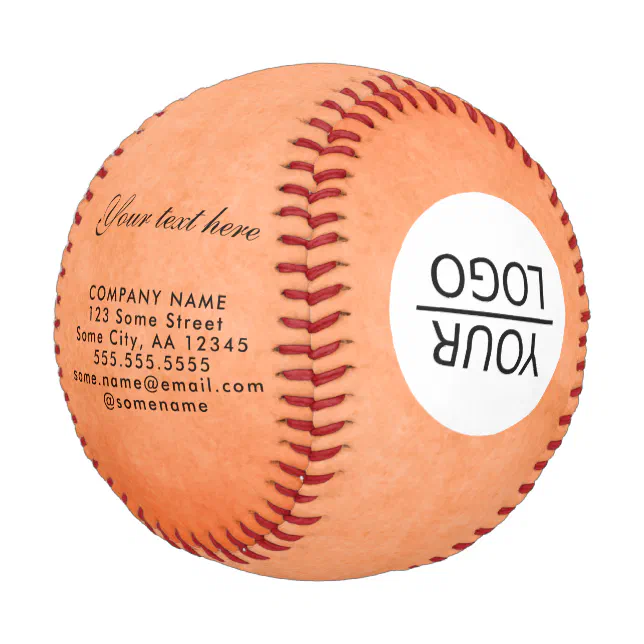 Add your Logo with Custom Text Promotional Baseball | Zazzle