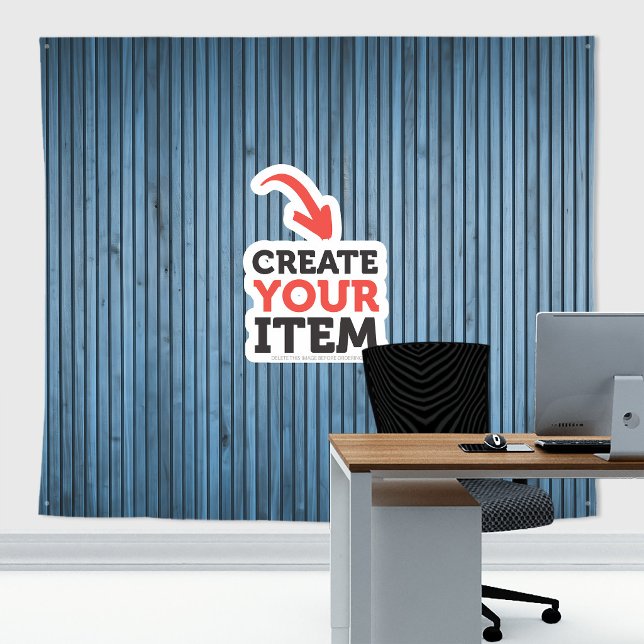 Add your logo Wood panels Zoom Backdrop Blue (Wood panels tapestry decor: add your logo or use it without logo. Add texts with the Editor Tool!)