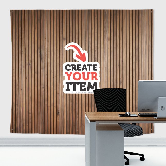 Add your logo Wood panels Zoom Backdrop Brown (Wood panels tapestry decor: add your logo or use it without logo. Add texts with the Editor Tool!)