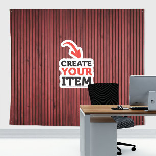 Add your logo Wood panels Zoom Backdrop Red