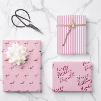 Add Your Message 3 Sheets Pink Flamingo