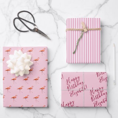 Add Your Message 3 Sheets Pink Flamingo