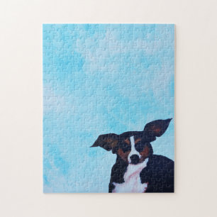 Add Your Message, Blue Sky, Floppy Ear Dog Jigsaw Puzzle