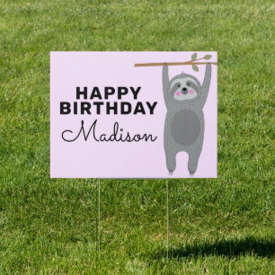 Add Your Message & Name   Sloth in the Tree Sign