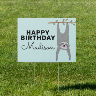 Add Your Message & Name   Sloth in the Tree Sign