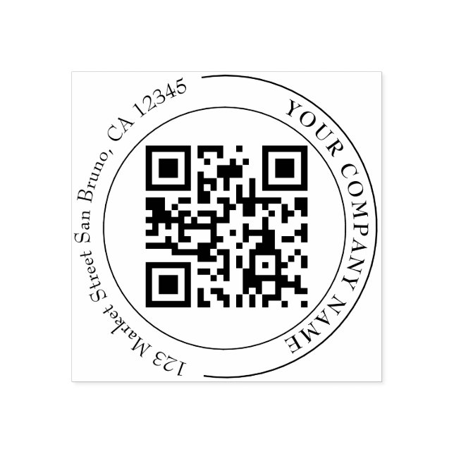 Add your | MODERN BUSINESS LOGO ADDRESS QR CODE Rubber Stamp (Imprint)