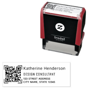 Add Your MODERN BUSINESS LOGO QR CODE ADDRESS Self-inking Stamp