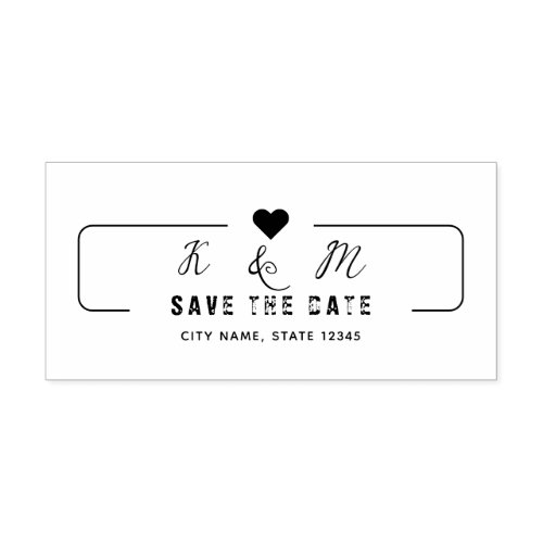 Add Your  MODERN WEDDING SAVE THE DATE ADDRESS  Rubber Stamp