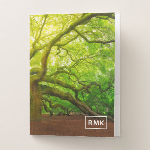 Add Your Monogram   Angel Oak Pocket Folder