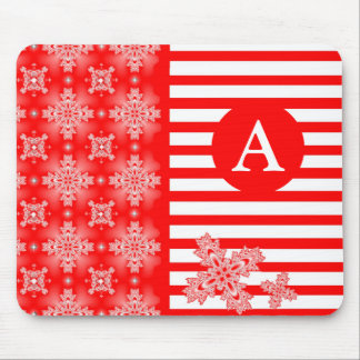 Add Your Monogram Artdeco Flowers in Retro Style Mouse Pad