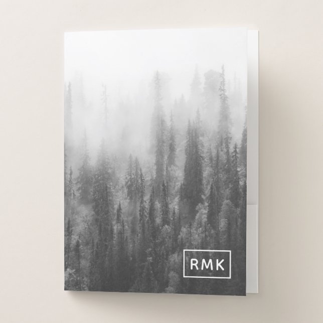 Add Your Monogram | Forest in Fog Pocket Folder (Front)