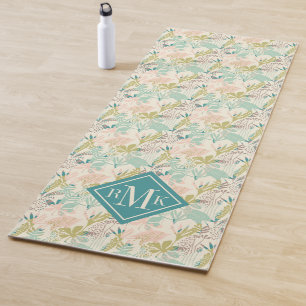 Add Your Monogram Modern Floral Pattern Yoga Mat