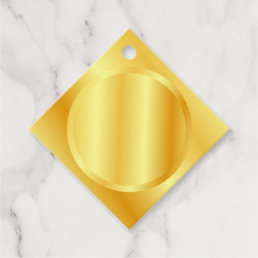 Add Your Monogram Text Faux Gold Metallic Look Favor Tags