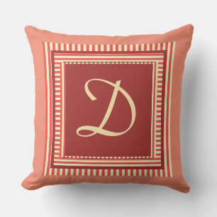 Add Your Monogram To Personalize Salmon Outdoor P Outdoor Pillow