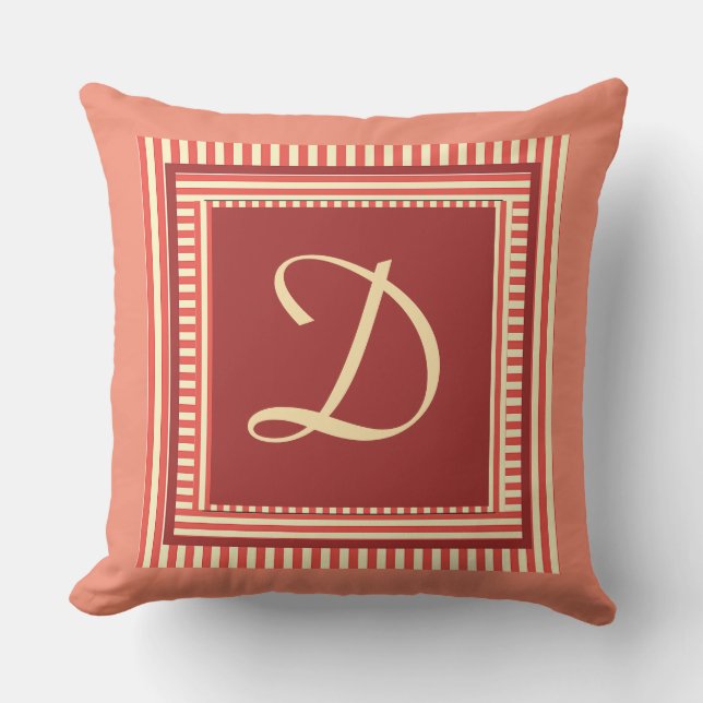 Add Your Monogram To Personalize  Salmon Outdoor P Pillow (Front)