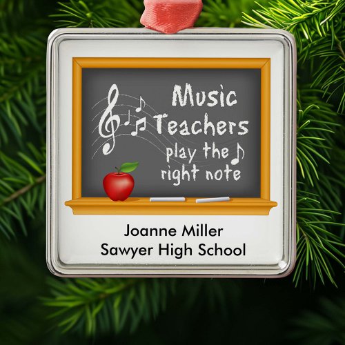 Add Your Music Teachers Name  Metal Ornament