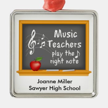 Add Your Music Teachers Name  Metal Ornament by pomegranate_gallery at Zazzle