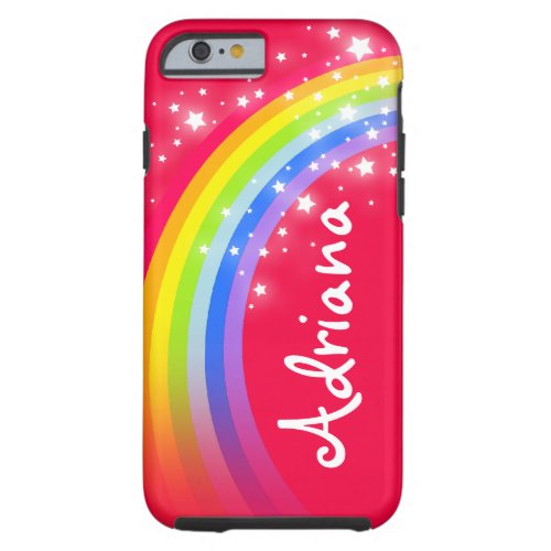 Add your name 7 letter rainbow red iphone case