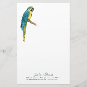 Add Your Name   A Teal Macaw Stationery