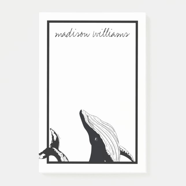 Add Your Name | A Whale of a Tail Post-it Notes (Front)