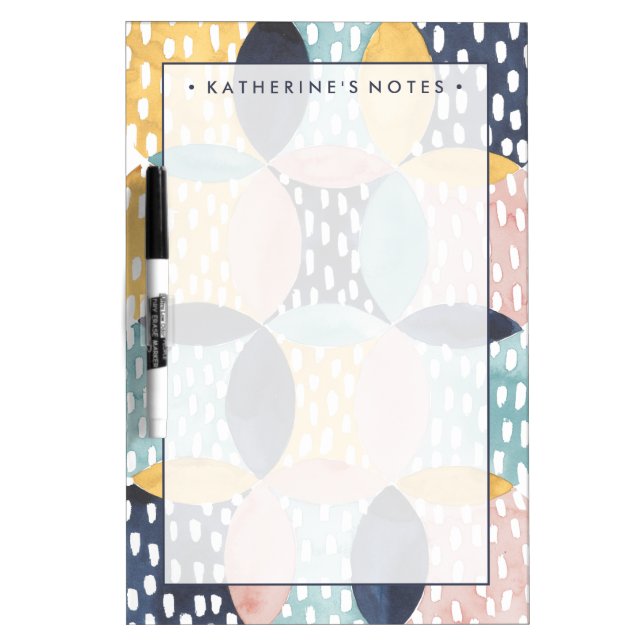 Add Your Name | Abstract Circle Pattern Dry Erase Board (Front)