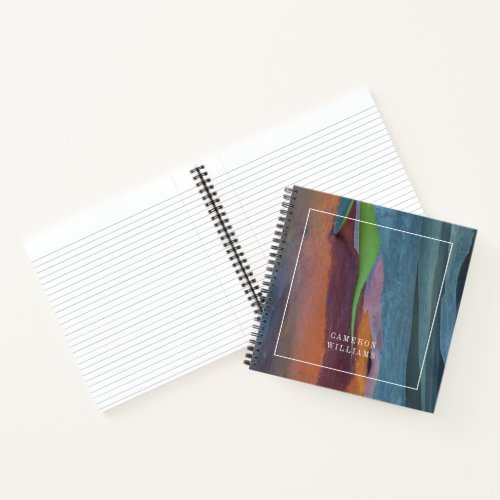 Add Your Name  Abstract Of Rainbow Gum Tree Notebook