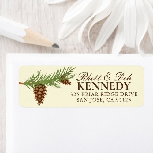 Add Your Name  Address  Christmas Pine Cones Label