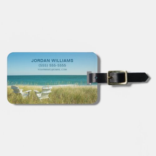 Add Your Name  Adirondack Chairs in the Dunes Luggage Tag