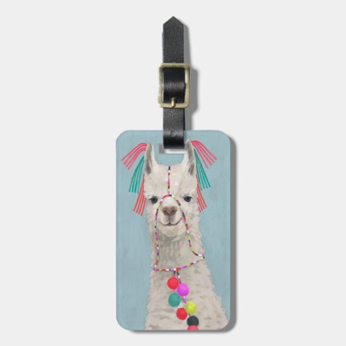 Add Your Name  Adorned Llama _ White Luggage Tag