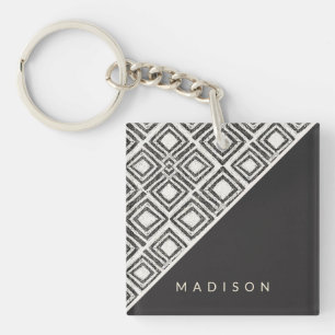 Add Your Name African Wild Pattern Keychain