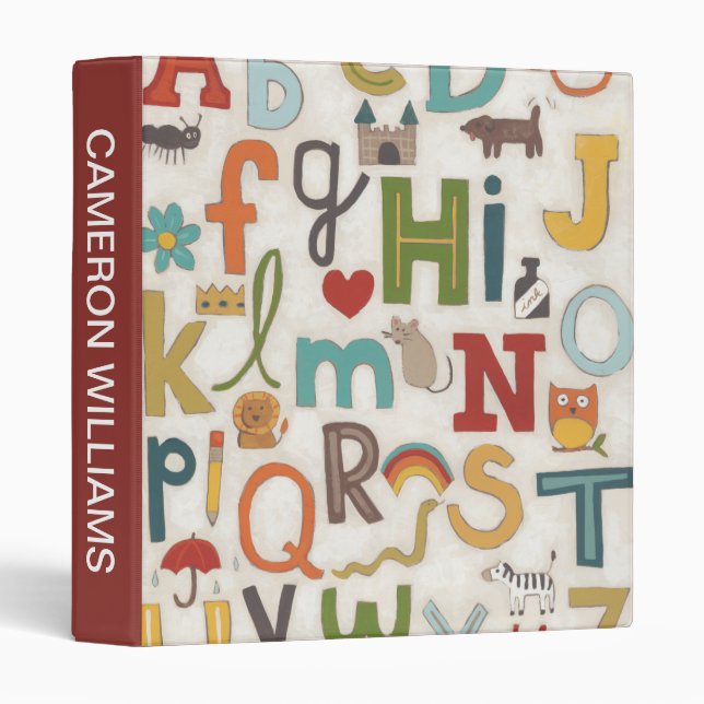 Add Your Name | Alphabet Soup 3 Ring Binder (Front/Spine)