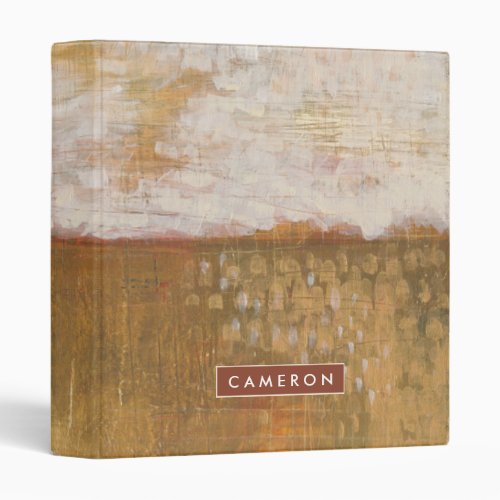 Add Your Name  Amber Horizon Abstract Print 3 Ring Binder