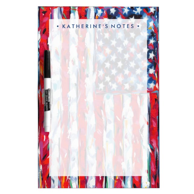 Add Your Name | American Flag Dry Erase Board (Front)
