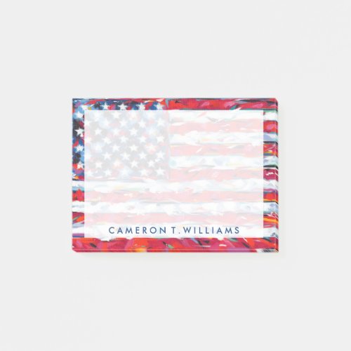 Add Your Name  American Flag Post_it Notes