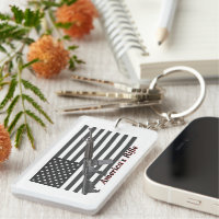 Add Your Name Americas Rifle and American Flag Key Keychain