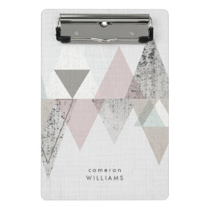 Add Your Name Amuse II Geometric Modern Mini Clipboard