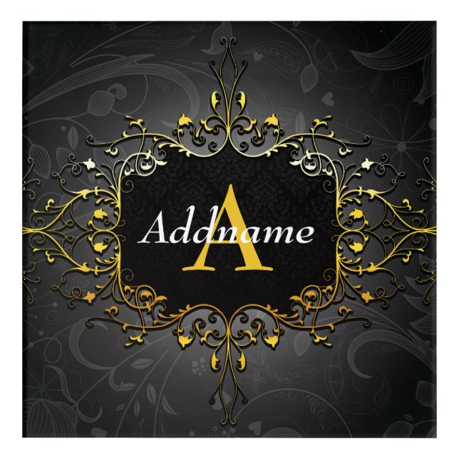 Add your name and initial acrylic print (Front)
