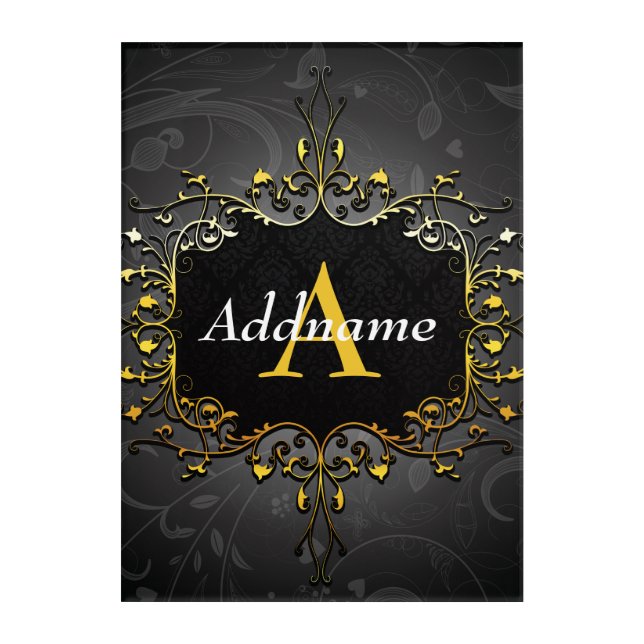 Add your name and initial acrylic print (Front)