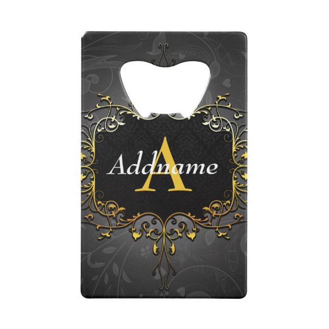 Add your name and initial credit card bottle opener (Front)
