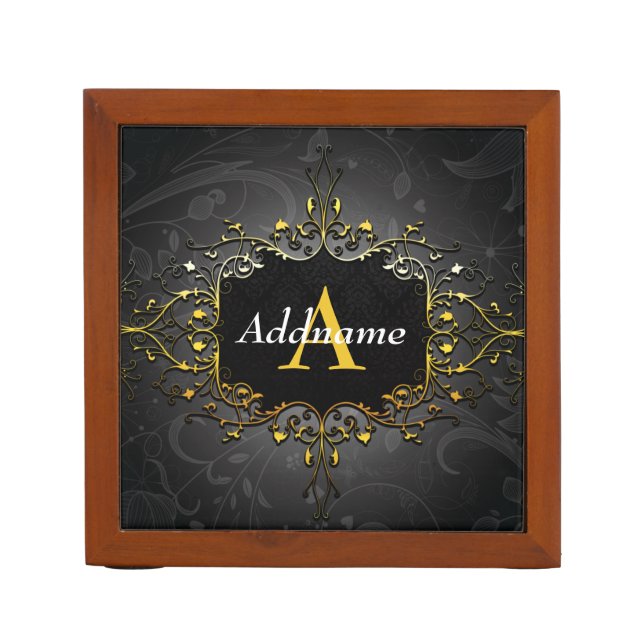 Add your name and initial desk organizer (Front)