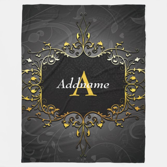 Add your name and initial fleece blanket (Front)