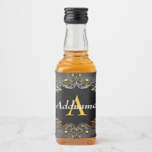 Add your name and initial liquor bottle label