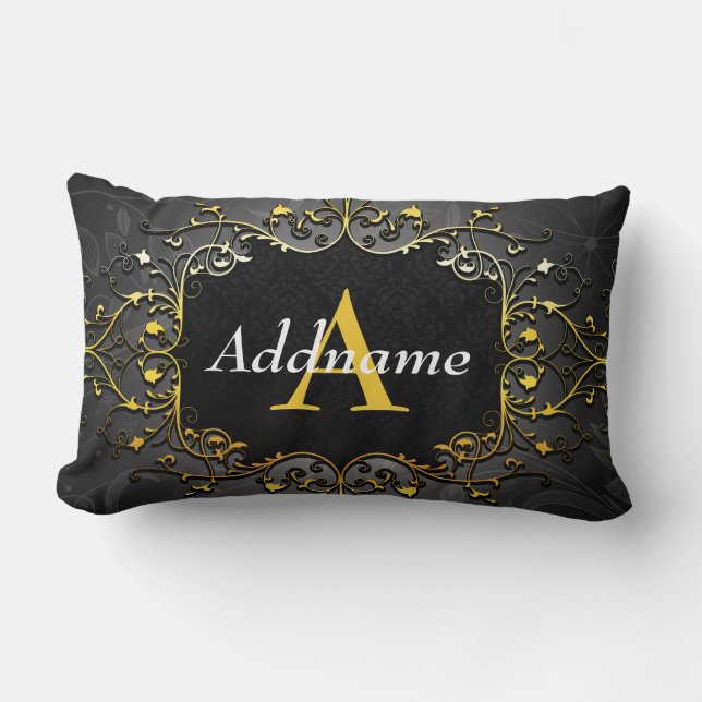 Add your name and initial lumbar pillow (Front)