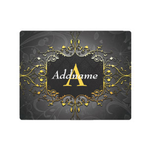 Add your name and initial metal print